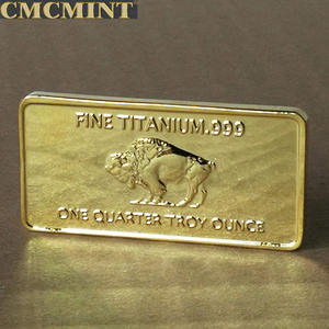 金棒1/4 Oz 999金メッキチタンバッファローバー金塊チタンチャレンジコインカスタマイズ - Product Image 2