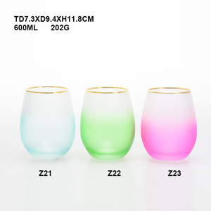 <span class=keywords><strong>Verre</strong></span> à <span class=keywords><strong>vin</strong></span> en forme d'œuf, 21 oz, avec bordure dorée et autocollants - Product Image 5