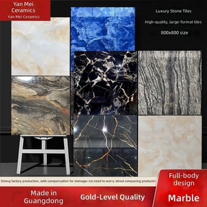 Piastrelle in Porcellana Verde <span class=keywords><strong>Smeraldo</strong></span> Effetto Marmo 800x800mm Antiscivolo per Interni Soggiorno, Guangdong Foshan - Product Image 4
