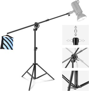 <span class=keywords><strong>Neewer</strong></span>-Support pour lampe de photographie <span class=keywords><strong>2</strong></span> en 1, trépied robuste en alliage d'aluminium de 9,7 pieds avec bras de flèche de 3,8 pieds et sac de sable vide pour - Product Image 1