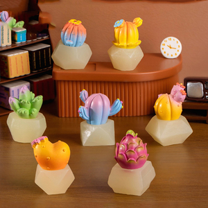 Mini figurines de cactus et de plantes succulentes en résine mignonnes pour décorations paysagères, mini ornements de plantes en pot, accessoires de bricolage - Product Image 5