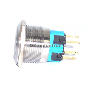 QZ Dia 22mm interruttore di Reset a pulsante in metallo con pin terminale momentaneo Push-Reset - Product Image 5