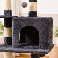 Arbre à chat de luxe écologique en velours avec poteaux à gratter en sisal, structure d'escalade multi-niveaux en peluche pour la maison et le salon (Carton)