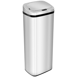 HOMCOM Poubelle à ouverture automatique à capteur infrarouge en acier inoxydable 50L, argent - Product Image 1