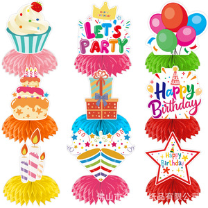 <b>Birthday</b> Party Decorations Paper Honeycomb <b>Table</b> Centerpieces Star Shape 20-40pcs For Children's <b>Birthday</b> Celebration - Product Image 5
