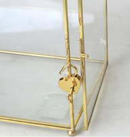Porte-cartes en verre de mariage doré Décoration intérieure élégante