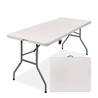 1,8m Blasgeformter Metallrahmen Minimalistisches Design Multifunktionaler Tragbarer Outdoor-Esstisch & Faltbarer Autotisch