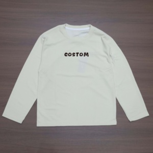 T-shirt streetwear à manches longues en coton gaufré épais imprimé numériquement avec motif, 300 grammes, pour homme - Product Image 5