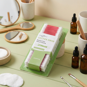 Hisopos de Algodón Desechables Kanmine con Palitos de Papel, Hisopos de Algodón de Doble Punta para Maquillaje y Cuidado de <span class=keywords><strong>la</strong></span> <span class=keywords><strong>Piel</strong></span>, Multiusos, Empaquetados <span class=keywords><strong>en</strong></span> Blíster - Product Image 1