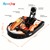 APEX GT A2- 200cc 6.5HP Benzinli Go Kart Yetişkin Ticari Filo 68km/s Güçlendirilmiş Çelik Gövde Hidrolik Fren Yüksek Çalışma Süresi OEM CE