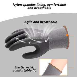 Guantes DE TRABAJO recubiertos de nitrilo de espuma para hombres, antideslizantes y duraderos, impermeables, resistentes al aceite para uso en jardín de construcción - Product Image 2