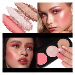 Nhãn Hiệu Riêng <span class=keywords><strong>3</strong></span>-Trong-<span class=keywords><strong>1</strong></span> <span class=keywords><strong>Highlighter</strong></span> Blush Bronzer Đường Viền Palette Nước Bằng Chứng Ánh Sáng lung linh Mỹ Phẩm Trang Điểm Cho Ánh Sáng Tối Công Bằng Kim Loại - Product Image 3