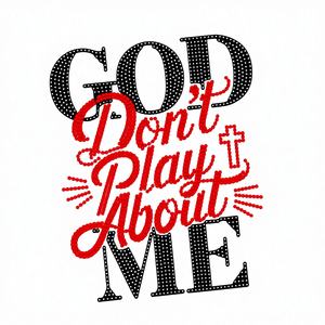 Transfert de strass thermocollants ronds à dos plat, motif éco-responsable, avec message chrétien 'God Don'<span class=keywords><strong>t</strong></span> Play Me Bling', pour vêtements et chaussures - Product Image 3