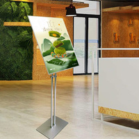 Portable A2 A3 Autoportant Publicité Affiche Signe Conseil Alimenté Par Batterie Étage Led Boîte À Lumière Menu Affichage Cadre