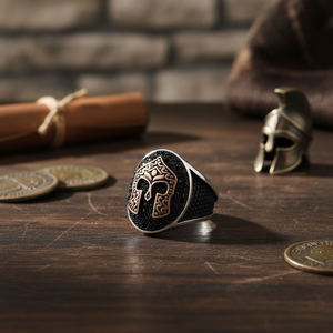 925K Sterling <b>Silver</b> New Design Gladiator Turkish <b>Men</b> Zircon <b>Ring</b> - Product Image 3