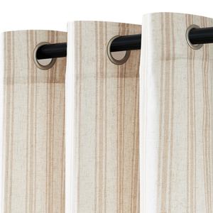 Jinchan Modern Eco-Friendly 100% Polyester Striped <strong>Curtains</strong> for Living Room &amp; Bedroom Beige <strong>Ticking</strong> <strong>Stripe</strong> Light Filtering - Product Image 2