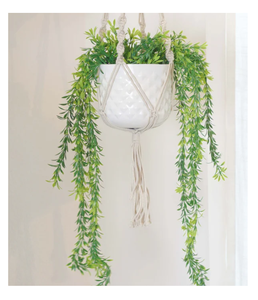 Elegante planta de felicidad de hoja en cascada artificial con hojas exuberantes realistas guirnalda colgante de imitación para decoración de pared interior de balcón - Product Image 6