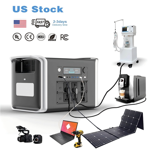 2025 Premium 2000W Solar Powered Generator Off-Grid Power Station for Van Life and Boating