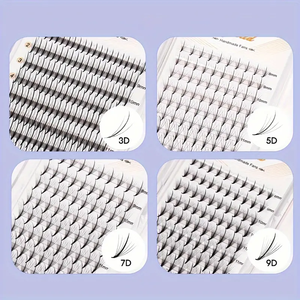 Extensions de cils préfabriquées en gros, de haute qualité, faites à la main, effet wispy, épaisseur 0.05 0.07MM, 5D 7D 9D, pointues et effilées - Product Image 3