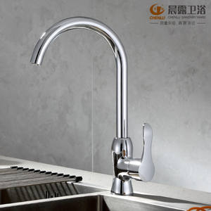 ก๊อกน้ำห้องครัวเฉินลู่แบบก้านเดียวติดตั้งบนเคาน์เตอร์ วาล์วเซรามิก แกนสแตนเลส ก๊อกน้ำร้อนน้ำเย็น - Product Image 2