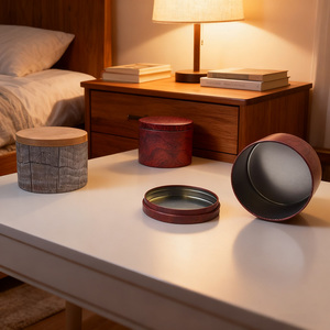 <span class=keywords><strong>Retro</strong></span> gỗ-hạt phong cách hương liệu nến <span class=keywords><strong>tin</strong></span> có thể một mảnh kéo dài nắp tinplate container - Product Image 6