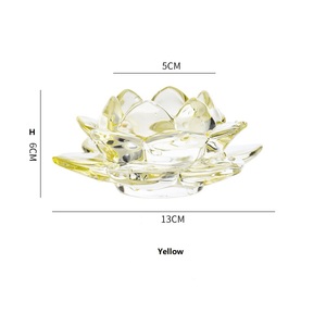 Tealight Crystal Glass <strong>Candle</strong> <strong>Holder</strong> <strong>Lotus</strong> Type Glass <strong>Candle</strong> <strong>Holder</strong> with Various Colors - Product Image 4