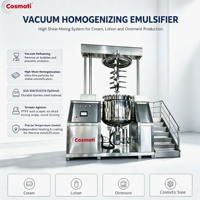Homogénéisateur-émulsifiant industriel entièrement automatique à levage hydraulique et pompe à vide en acier inoxydable haute productivité pour cosmétiques et soins du visage