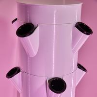 Tour de culture aquaponique et hydroponique pliable avec pompe silencieuse automatique, économie d'eau, lumière LED à 6 couches incluse, facile à utiliser