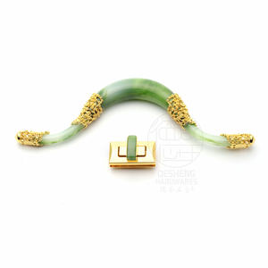 バッグ用金属亜鉛合金ロックハードウェア素敵な品質の翡翠装飾ターンロックファッションプッシュボタンロックバッグ用 - Product Image 2