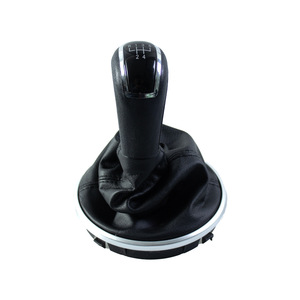 Skoda Fabia Mk2 Gear <b>Shift</b> <b>Knob</b> Black Leather 5 Speed Ergonomic Car Accessory - Product Image 1