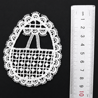 Dentelle élégante soluble dans l'eau, logo brodé personnalisé en usine, appliques florales pour la décoration de vêtements