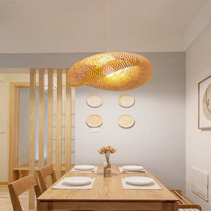 Wholesale Handmade Wicker Rattan Bamboo Weave Pendant <strong>Light</strong> Black+<strong>Nature</strong> <strong>Shade</strong> 2-Year Warranty Kitchen Island Dining Lighting - Product Image 3