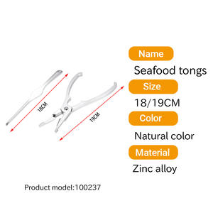 Lot de 2 pinces à fruits de mer <span class=keywords><strong>en</strong></span> alliage de zinc de couleur naturelle, pinces à <span class=keywords><strong>pince</strong></span> <span class=keywords><strong>en</strong></span> métal pour homard et <span class=keywords><strong>crabe</strong></span>, ustensiles de cuisine pour restaurant et hôtel - Product Image 2