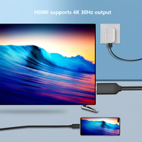 Cable USB-C a HDMI de PVC Resistente, Plug and Play, 4K UHD, Convertidor USB-C a HDMI para Laptop, Tablet, Teléfono, Proyector, Pantalla Espejo