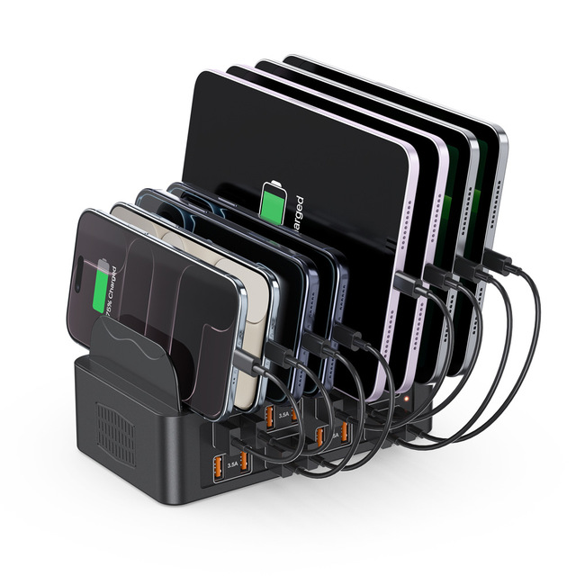 16 Port USB Fast Charging Station With Bracket, Multi Devices Phone Charger Dock, Universal QC3.0 Fast Charger Plug Integrated