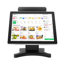 Système de point de vente à double affichage de 15 pouces tout en un système de point de vente à deuxième écran de 10 pouces/système de point de vente Windows