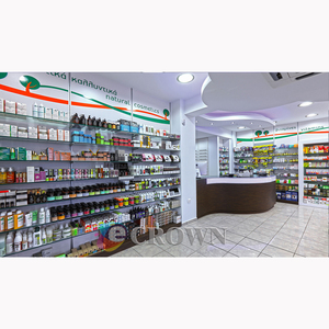 <strong>Conlin</strong> Big Pordrugstore Market Stall Wooden Pharmacy Stall Shop showcase for Sale OEM - Product Image 1