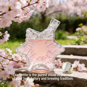 Bottiglia di Vetro dalla Forma Unica per Tequila 500ml, Antigoccia, Ricaricabile con Tappo in Sughero, Serigrafata, Vuota - Product Image 3