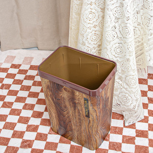 <b>Square</b> Plastic Trash Can Coffee Brown Open Lidless Indoor Waste <b>Bin</b> for Home Living Room Kitchen Bathroom Office - Product Image 3