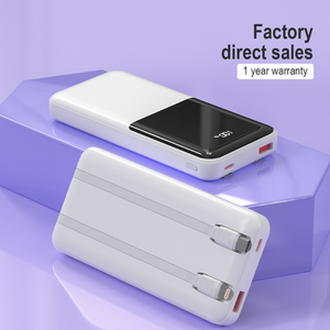 พาวเวอร์แบงค์แบบสายคู่พร้อมหน้าจอดิจิตอล สายในตัว ความจุ 10000 มิลลิแอมป์ 12 โวลต์ ชาร์จเร็วสำหรับโทรศัพท์มือถือ พอร์ต Type C - Product Image 3