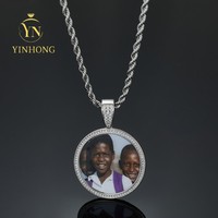 En Stock S925 Argent Hip Hop Bijoux Personnalisé Vvs Moissanite Image Pendentif Collier Personnalisé Femmes Hommes Rappeur Bijoux