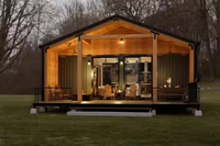 Maison de conteneur d'expédition préfabriquée extensible de 20 pieds et 40 pieds Cabine d'arrière-cour Petites maisons de conteneur avec buanderies