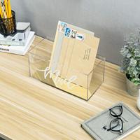 Boîte organisatrice de courrier en acrylique transparente personnalisée, boîte aux lettres moderne murale ou de table, boîte de rangement pour lettres