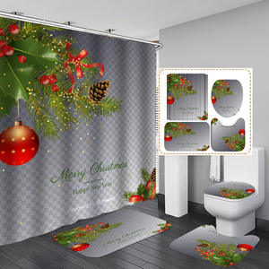 Tapis de montage à <span class=keywords><strong>angle</strong></span> direct d'usine Offre Spéciale avec ensembles de salle de bain ensemble de <span class=keywords><strong>rideau</strong></span> de <span class=keywords><strong>douche</strong></span> papillons 4 pièces - Product Image 2