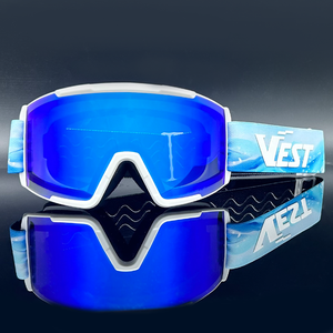 Vente en gros de lunettes de ski pour hommes et femmes OTG sur des lunettes de neige Lunettes de snowboard avec lentille anti-UV anti-buée Lunettes de ski personnalisées