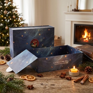 Boîte de Noël pliable à double ouverture, emballage personnalisé, fabricant direct d'usine OEM/ODM pour emballage de cadeaux de fin d'année et de vente au détail - Product Image 3