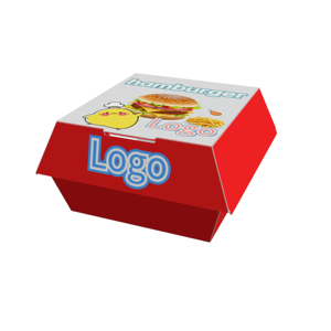 Burger Joint Custom Printed Paper Burger Box Corrugated Paper Hamburger Box Packaging Food Box