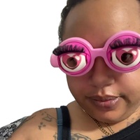 Lunettes de fête fantaisie amusantes en promotion : yeux et cils de dessin animé pour accessoire de costume et photomaton