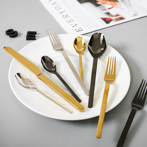 Jinhui Industrial Stainless Steel Cutlery <b>Set</b> 304 Mirror Finish Gold Knife Fork Spoon Household <b>Dinnerware</b> - Product Image 4