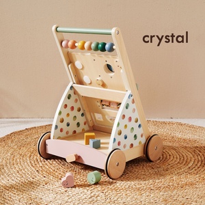 Centro Attività Montessori in Legno con Carrello e Giocattoli per Bambini, Velocità Regolabile, con Cristalli - Product Image 3